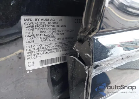 2023 Audi Q3 Premium 45 Tfsi S Line Quattro Tiptronic z USA, uszkodzony, nr VIN WA1DECF37P1068638